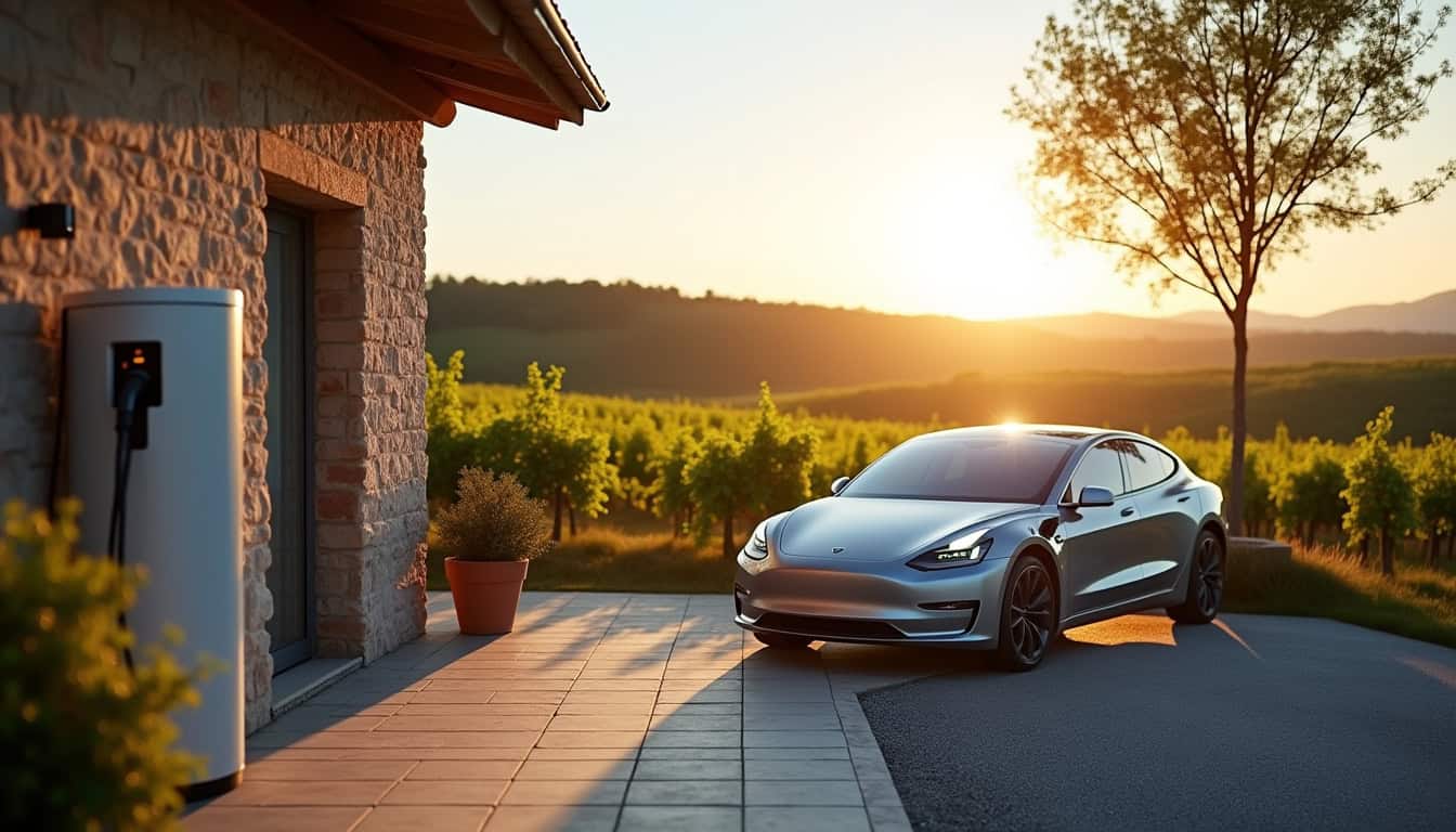 Installation d'une borne de recharge électrique devant une maison à Saint-Martin-Lacaussade