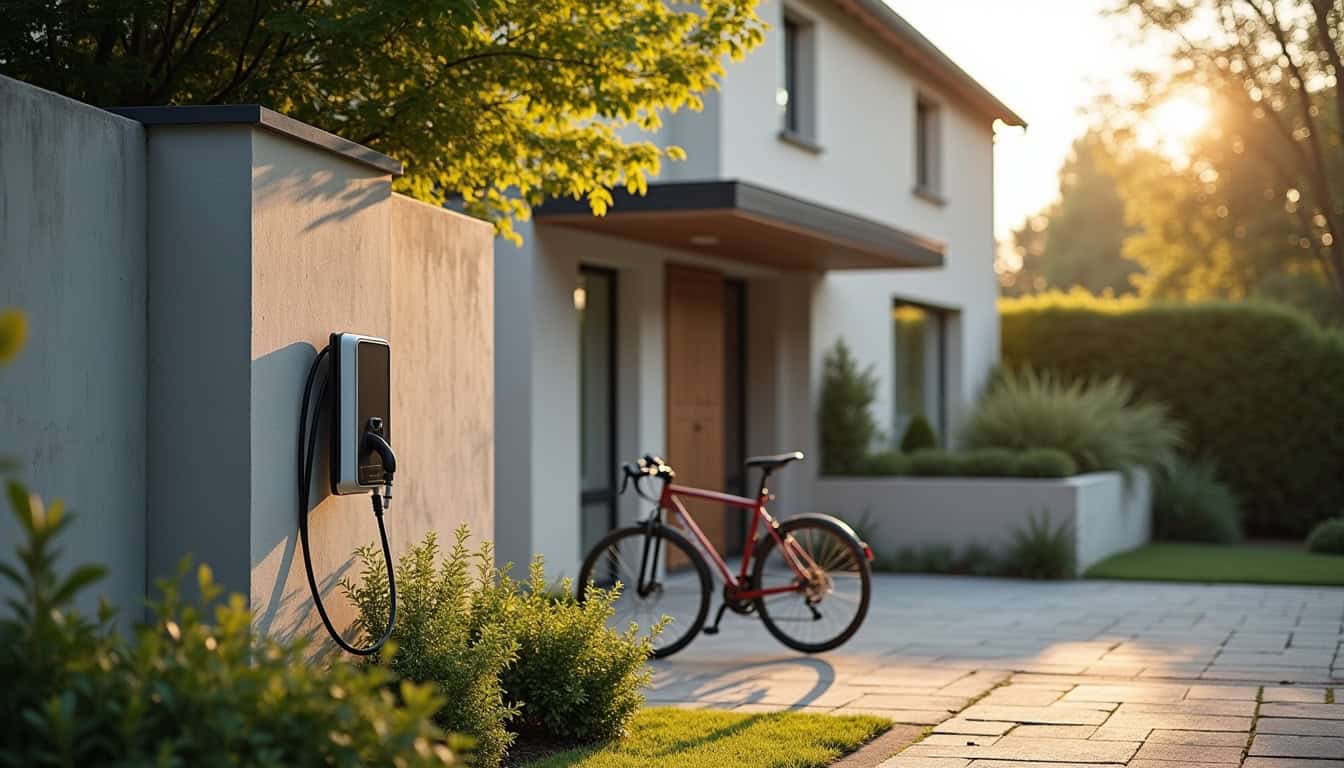 Installation d'une borne de recharge électrique devant une maison à Talence