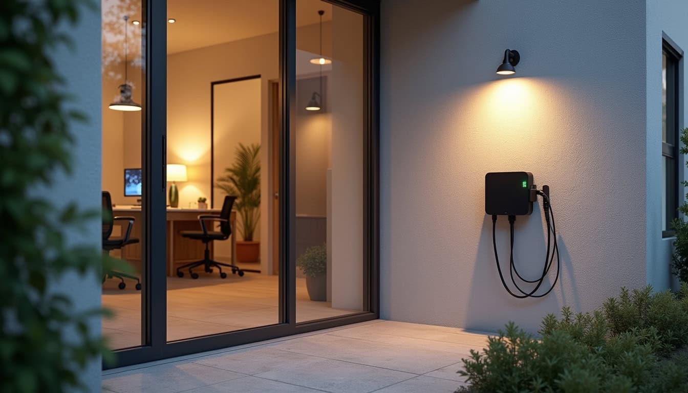 Installation d'une borne de recharge électrique devant une maison à Vieillevigne
