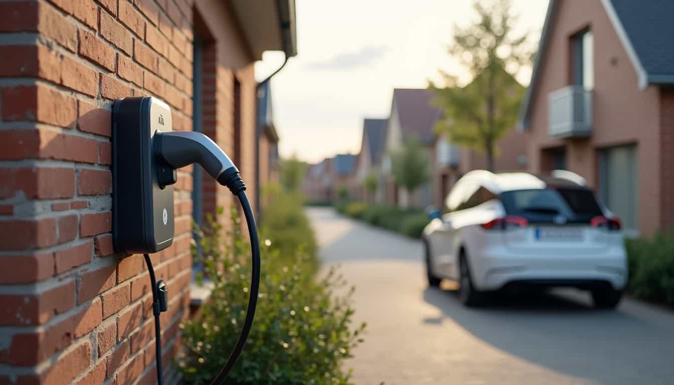 Installation d'une borne de recharge électrique en extérieur à Harly