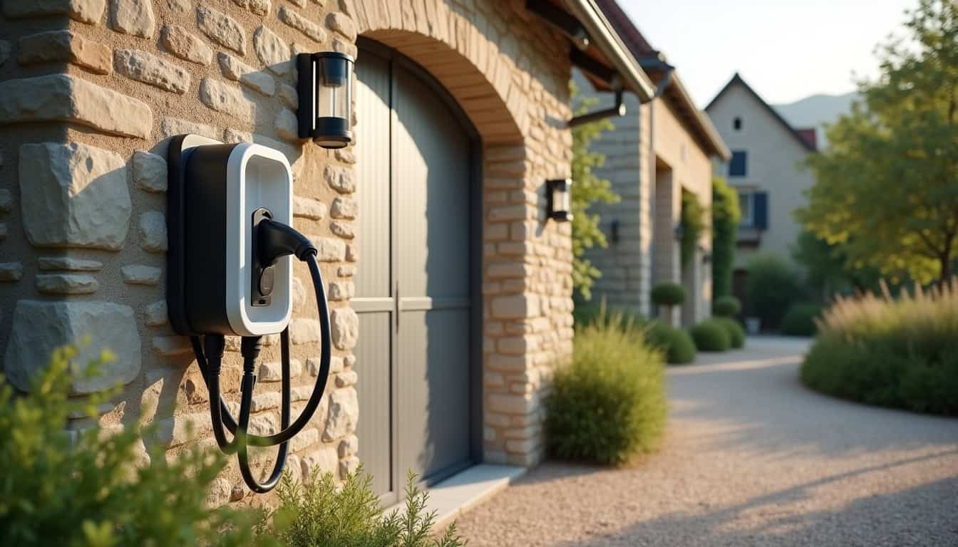 Installation d'une borne de recharge électrique en extérieur dans une propriété en Pays de la Loire