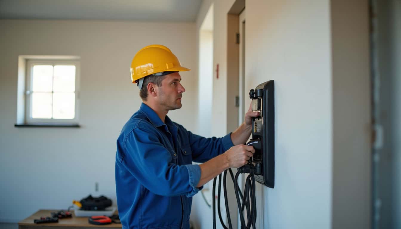 Installation d'une borne de recharge électrique par un professionnel à Santeny