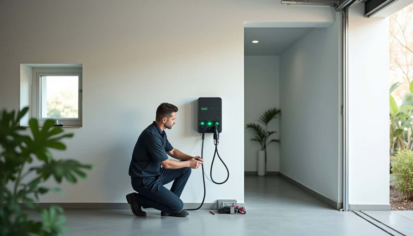 Installation d'une borne de recharge électrique par un professionnel qualifié IRVE