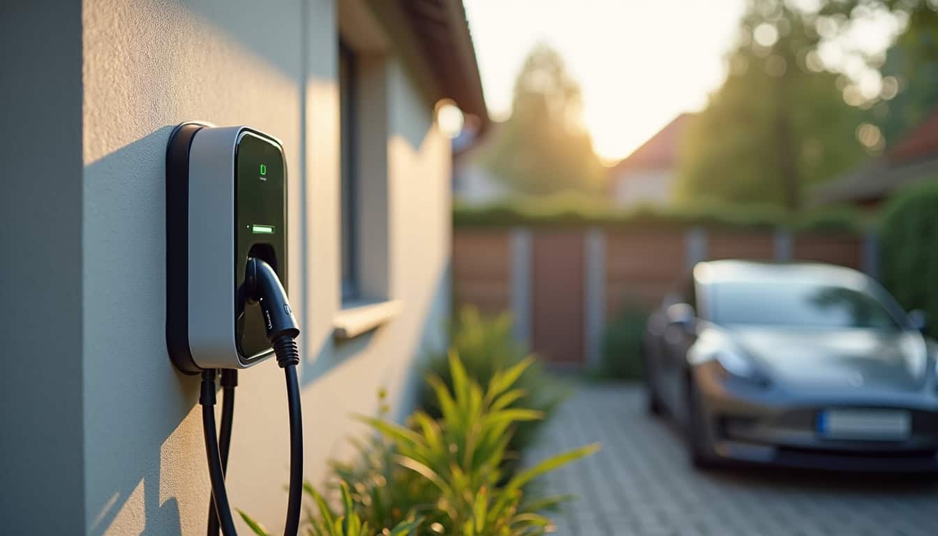 Installation d'une borne de recharge électrique sur la façade d'une maison à Dommartin-lès-Toul