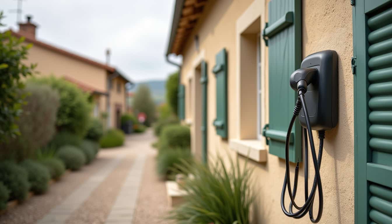 Installation d'une borne de recharge électrique sur le mur extérieur d'une maison à Cugnaux