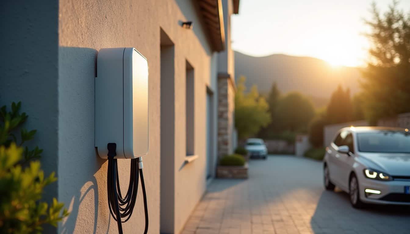 Installation d'une borne de recharge électrique sur le parking d'une maison à Crest