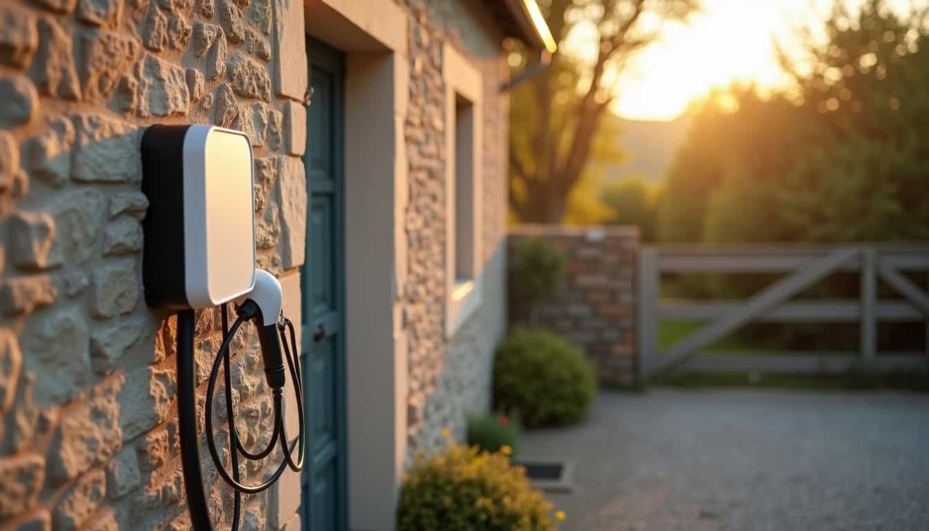 Installation d'une borne de recharge électrique sur un mur extérieur à Chalais