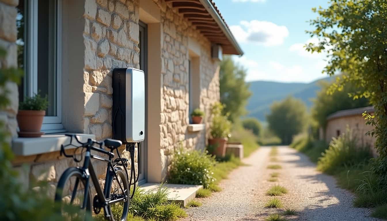 Installation d'une borne de recharge électrique sur un mur extérieur à Coudun