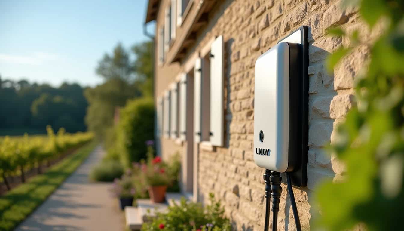 Installation d'une borne de recharge électrique sur un mur extérieur à Meursault