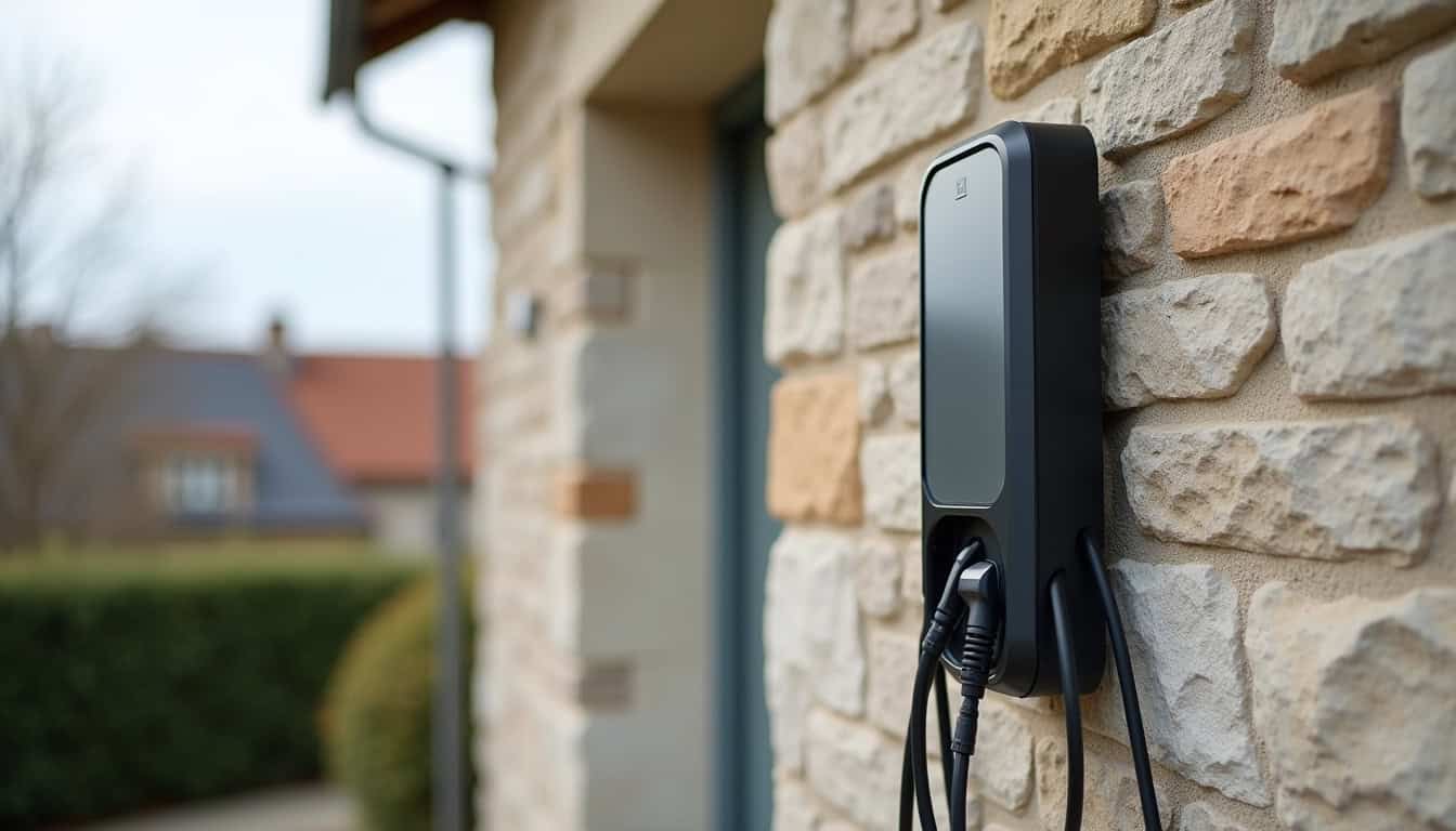Installation d'une borne de recharge électrique sur un mur extérieur à Montbéliard