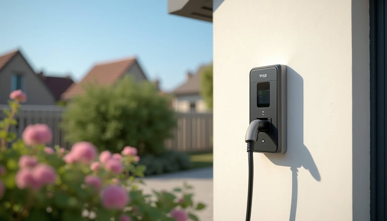Installation d'une borne de recharge électrique sur un mur extérieur d'une maison à Essey-lès-Nancy