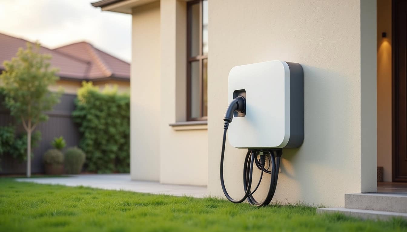 Installation d'une borne de recharge électrique sur un mur extérieur d'une maison à Sessenheim