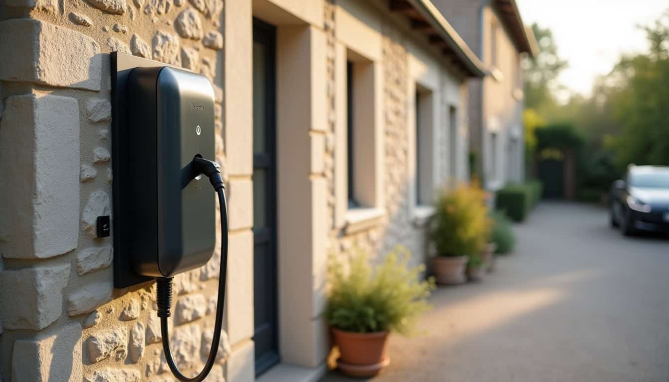 Installation d'une borne de recharge électrique sur un mur extérieur