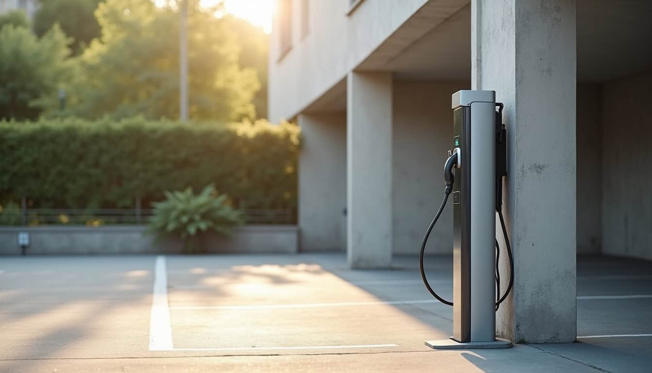 Installation d'une borne de recharge électrique sur un parking privé à Estivareilles