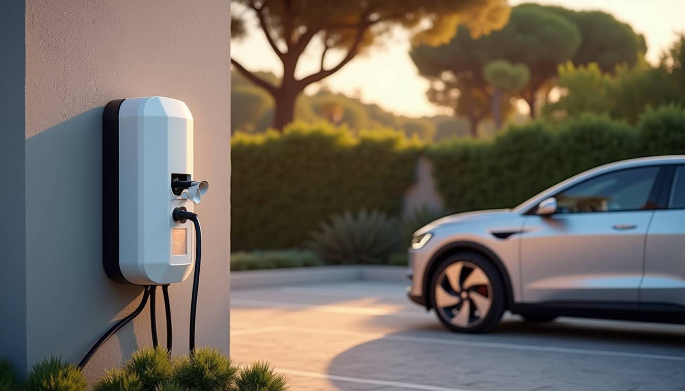 Installation d'une borne de recharge électrique sur un parking privé à Peynier