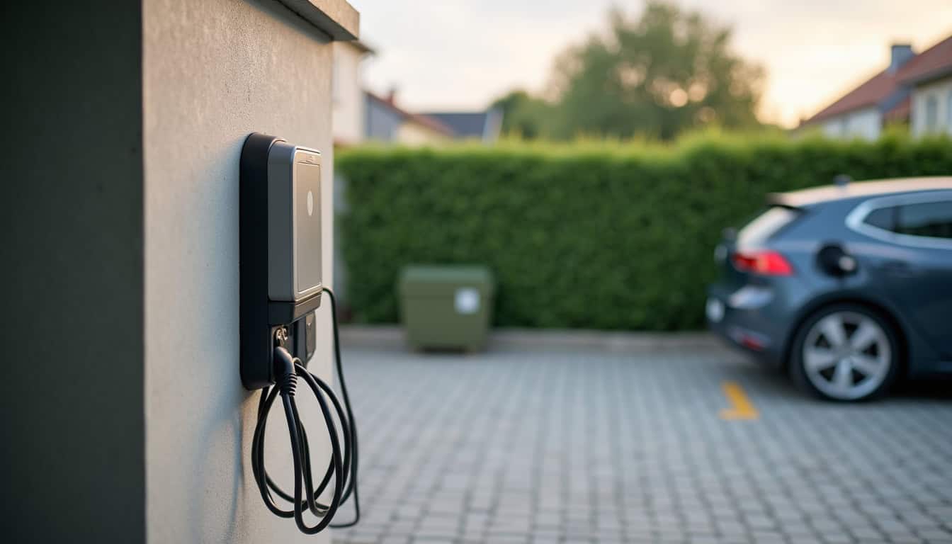 Installation d'une borne de recharge électrique sur une place de parking privée à Étauliers