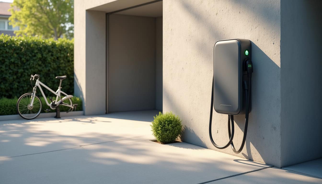 Installation d'une borne de recharge électrique sur une place de parking privée à Saint-Sernin-du-Bois