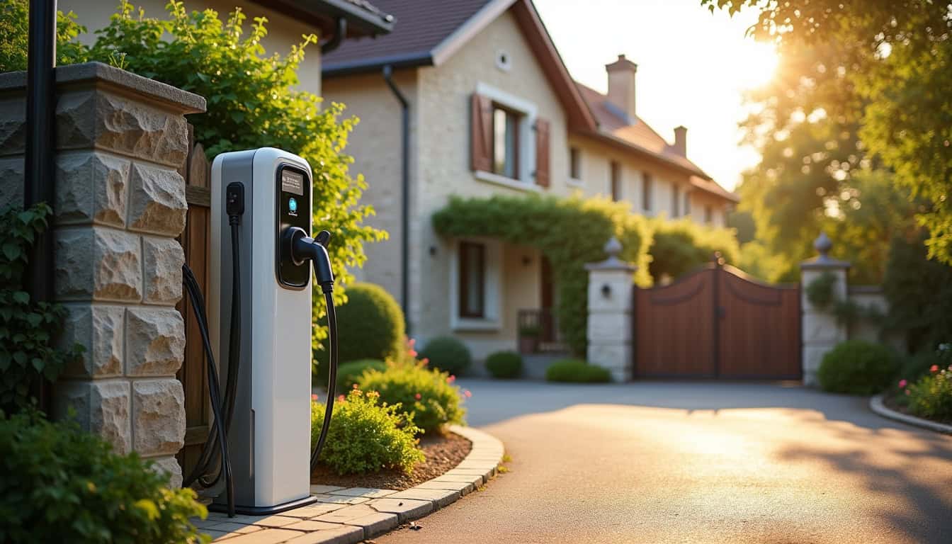Installation d'une borne de recharge électrique sur une place privative à Gaillefontaine