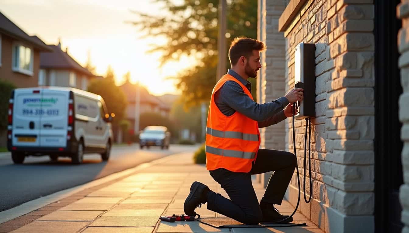 Installation d'une borne de recharge en extérieur par un professionnel