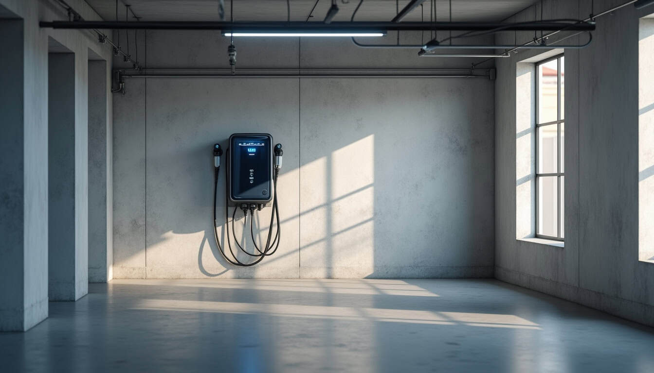 Installation d'une borne de recharge en parking d'immeuble à Manthelan