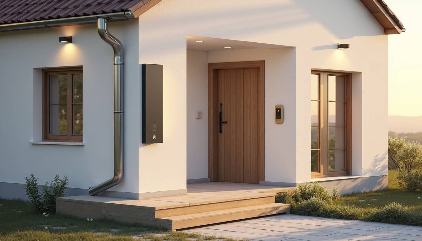 Installation d'une borne de recharge murale à l'extérieur d'une maison à Hermanville-sur-Mer