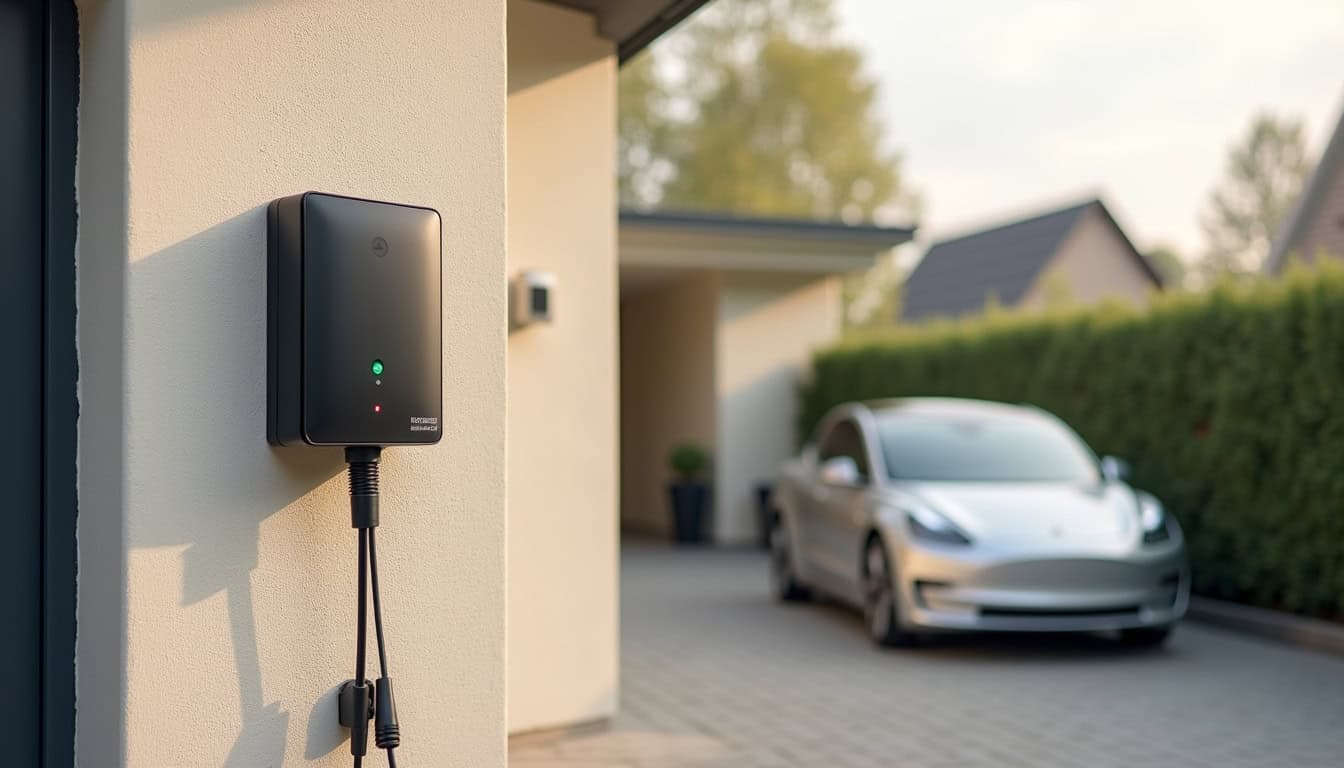 Installation d'une borne de recharge murale à l'extérieur d'une maison à Lambersart