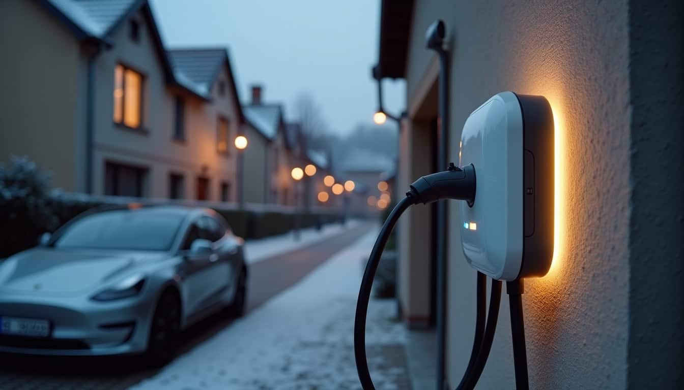 Installation d'une borne de recharge murale à l'extérieur d'une maison à Offendorf