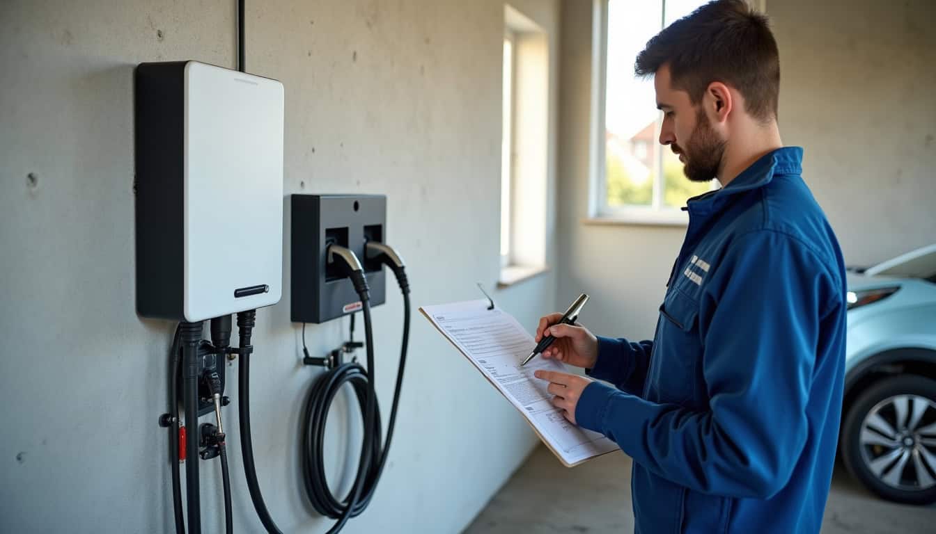 Installation d'une borne de recharge murale dans un garage à Bignan, Morbihan