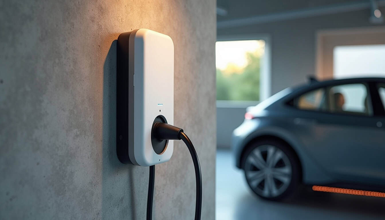 Installation d'une borne de recharge murale dans un garage à Collégien
