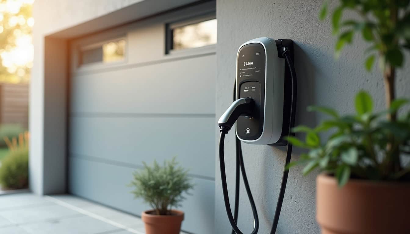 Installation d'une borne de recharge murale dans un garage résidentiel à Mouans-Sartoux