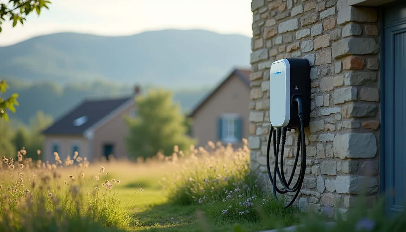 Installation d'une borne de recharge murale devant un pavillon à Saint-Alban-sur-Limagnole