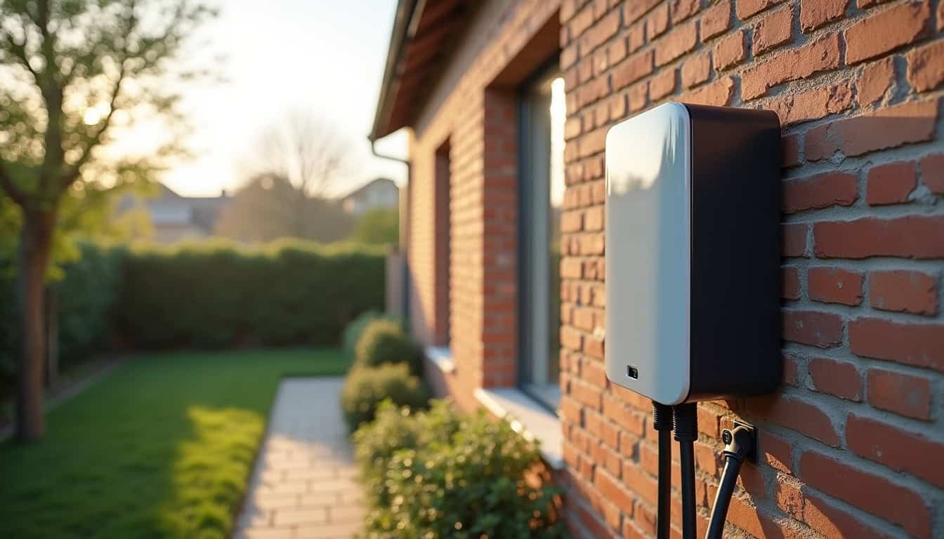 Installation d'une borne de recharge murale devant une maison à La Ferrière