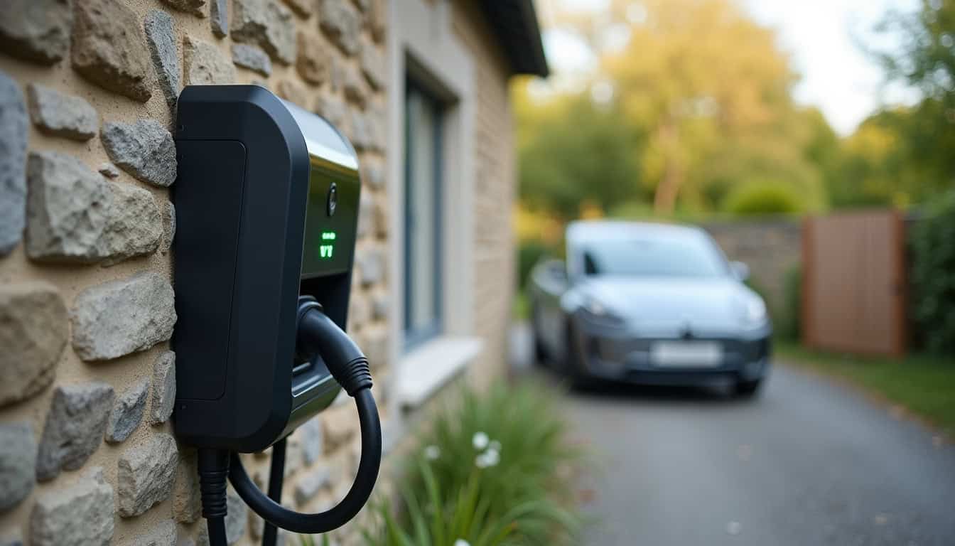 Installation d'une borne de recharge murale sur un mur extérieur à Inguiniel