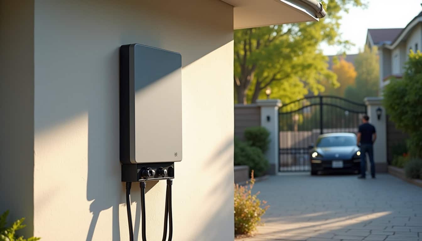 Installation d'une borne de recharge murale sur un mur extérieur de maison
