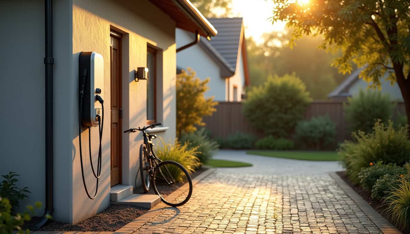 Installation d'une borne de recharge pour véhicule électrique à l'extérieur d'une maison à Chailly-en-Brie