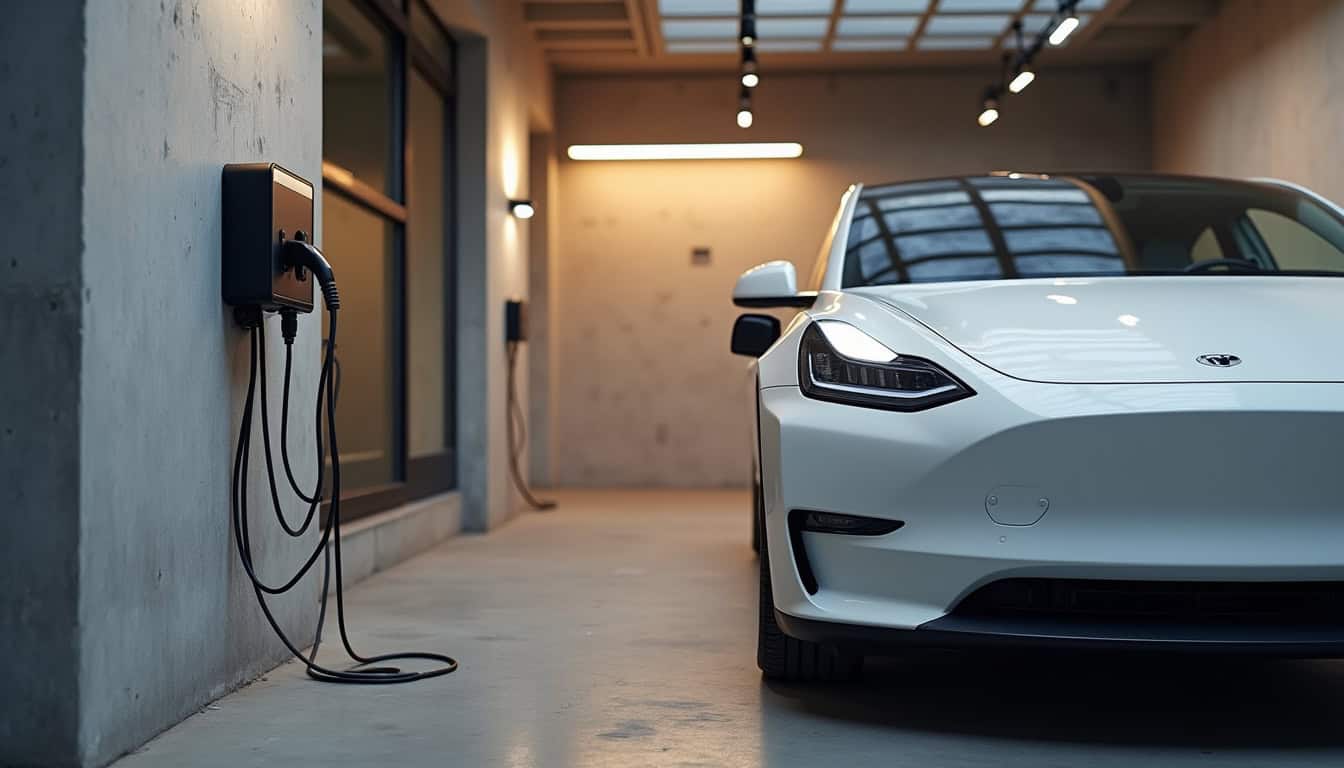 Installation d'une borne de recharge pour voiture électrique dans un garage privé à Val-de-Virieu