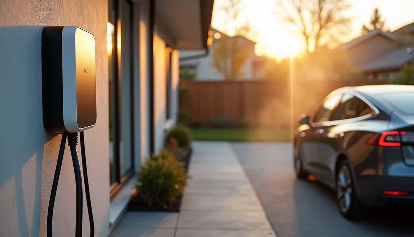 Installation d'une borne de recharge pour voiture électrique devant un pavillon à Héricourt
