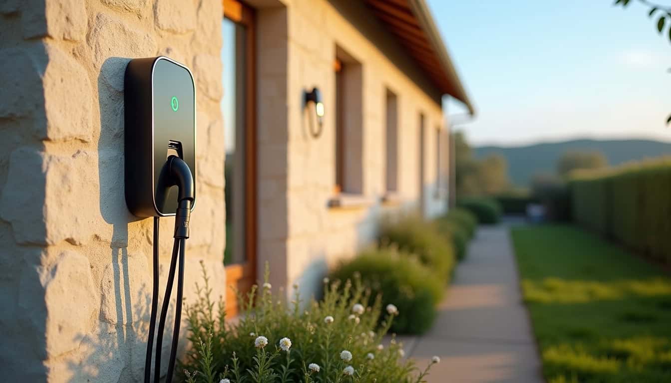 Installation d'une borne de recharge sur une maison individuelle à Abilly