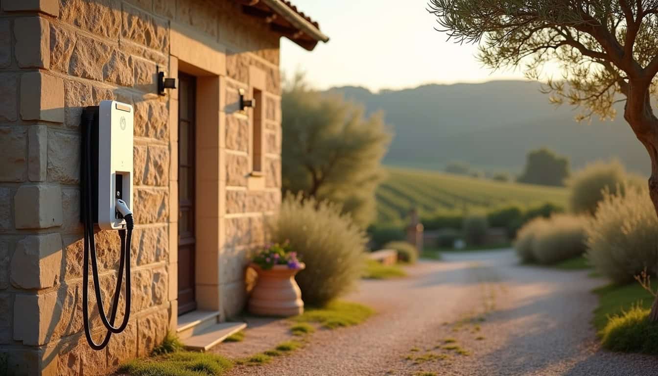 Installation d'une borne de recharge sur une maison individuelle à Vacqueyras