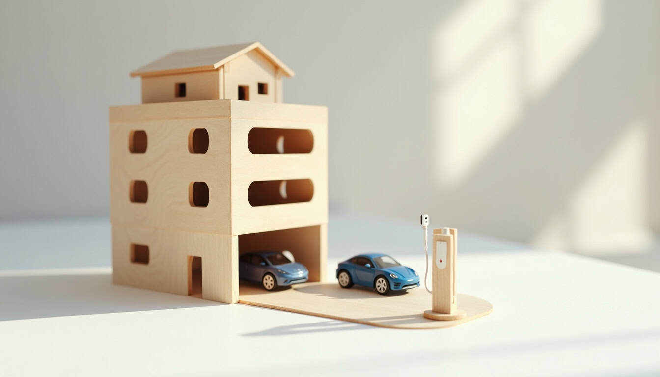 Installation d'une borne électrique dans un parking de copropriété à Aiton