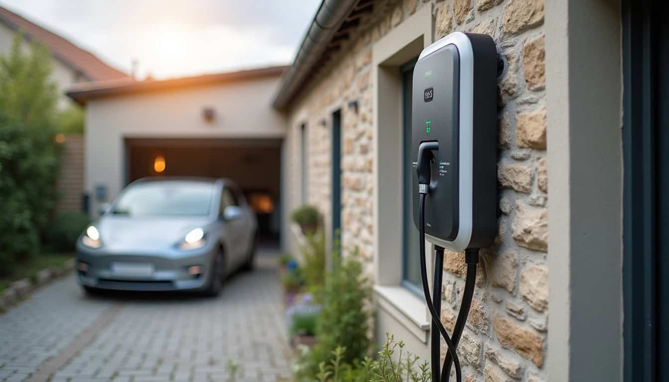 Installation d'une borne électrique murale à Lunay, en extérieur près d'un garage