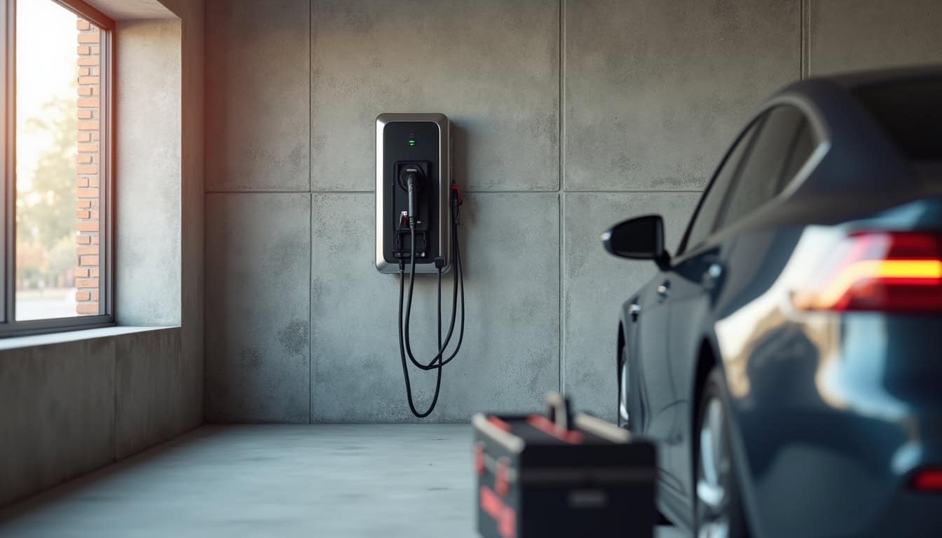 Installation d'une borne électrique murale dans un garage à Val en Vignes