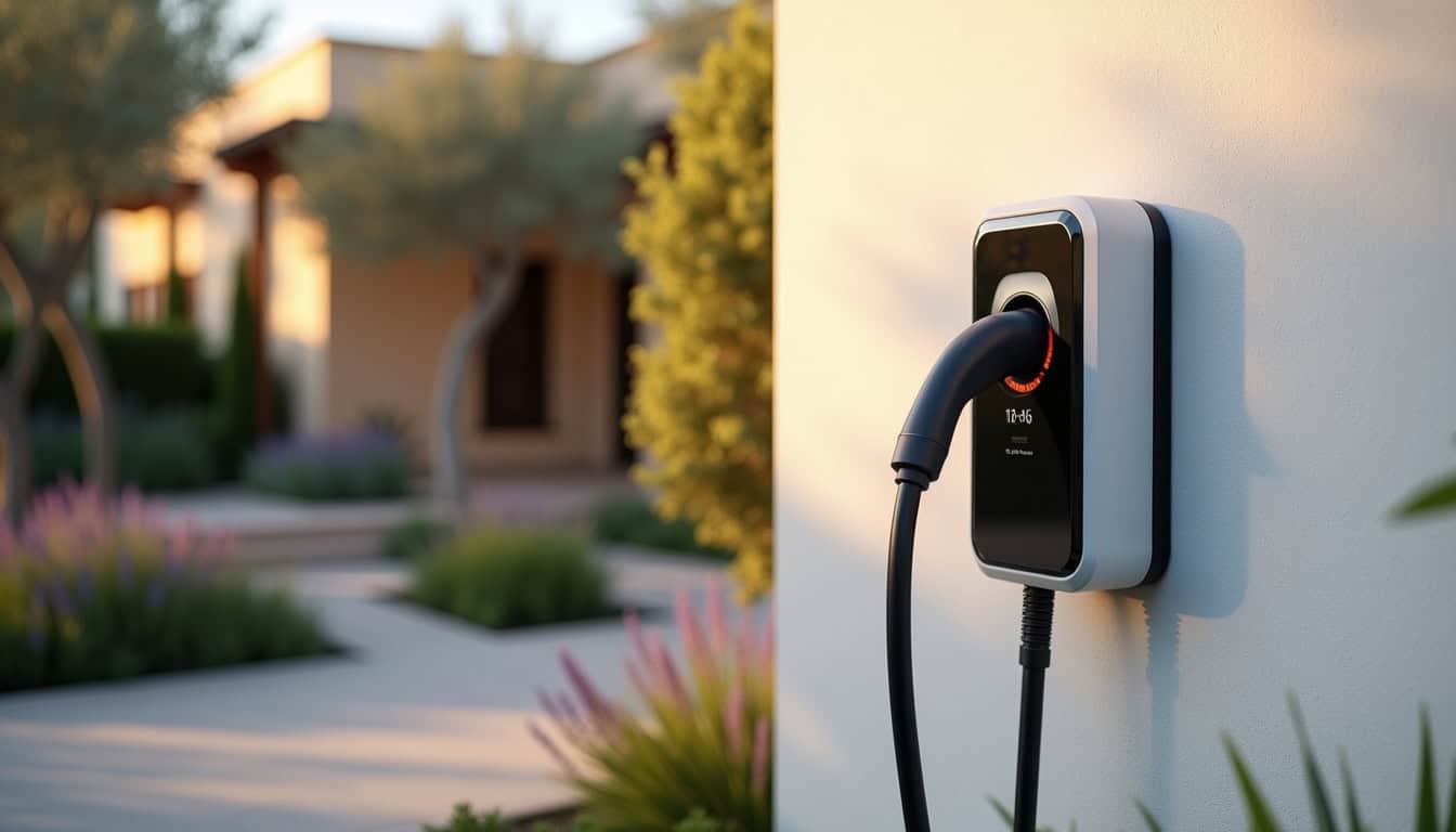 Installation d'une borne électrique murale devant une maison à Fuveau