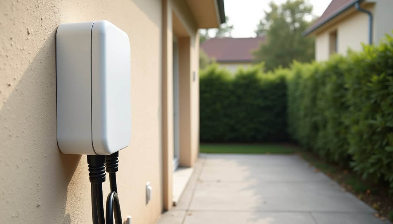 Installation d'une borne électrique murale sur un mur extérieur