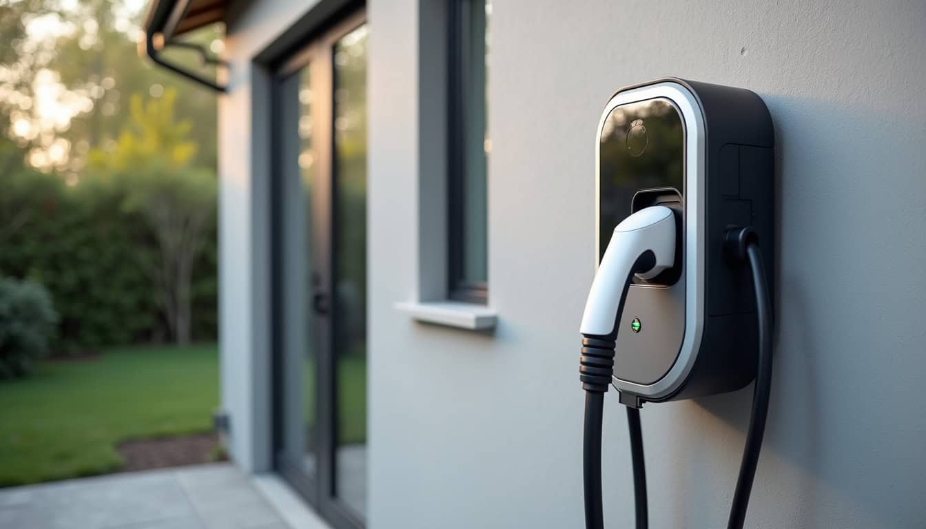Installation d'une borne électrique murale sur un mur extérieur