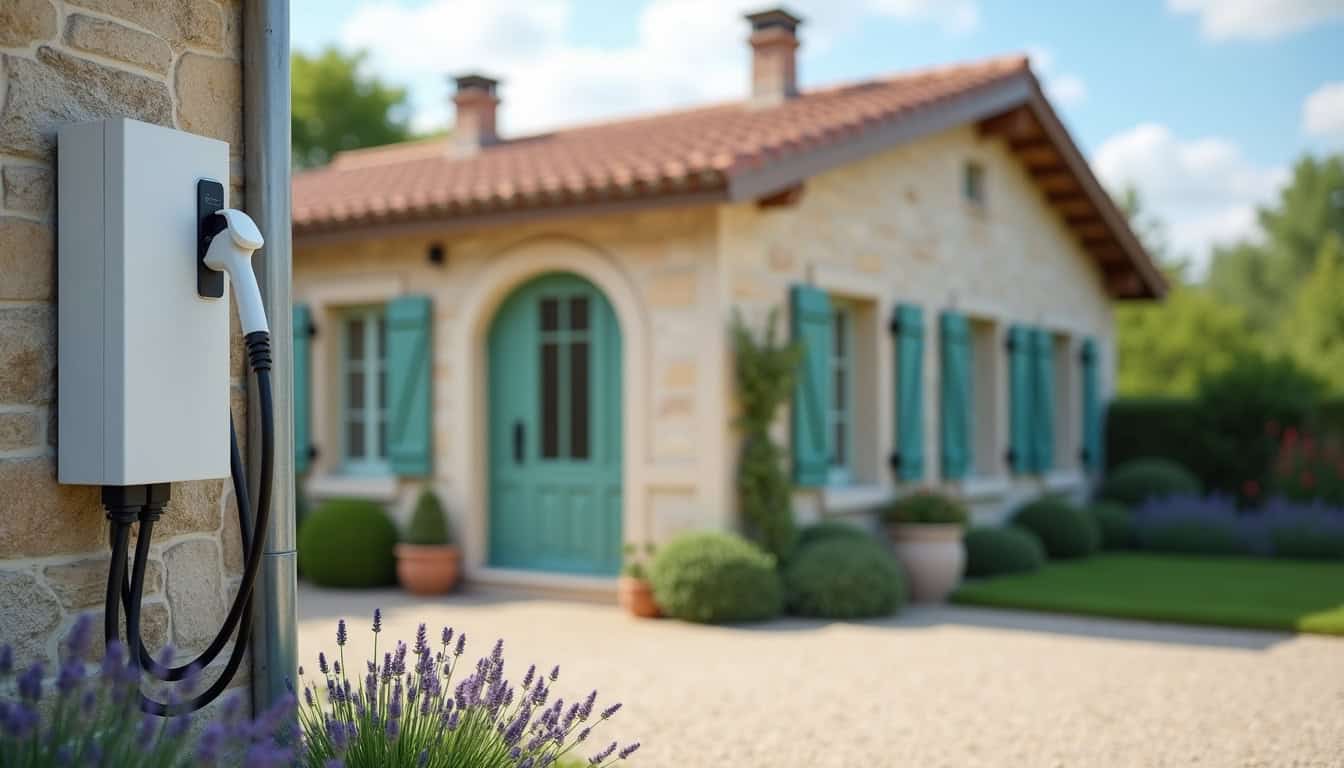 Installation d'une borne électrique murale sur une maison individuelle à Jegun