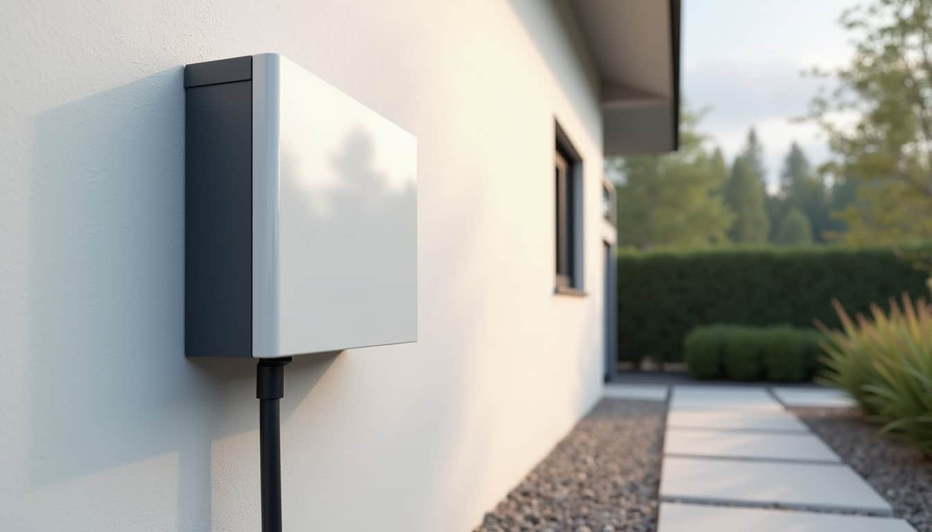 Installation d'une borne électrique murale type wallbox sur un mur extérieur