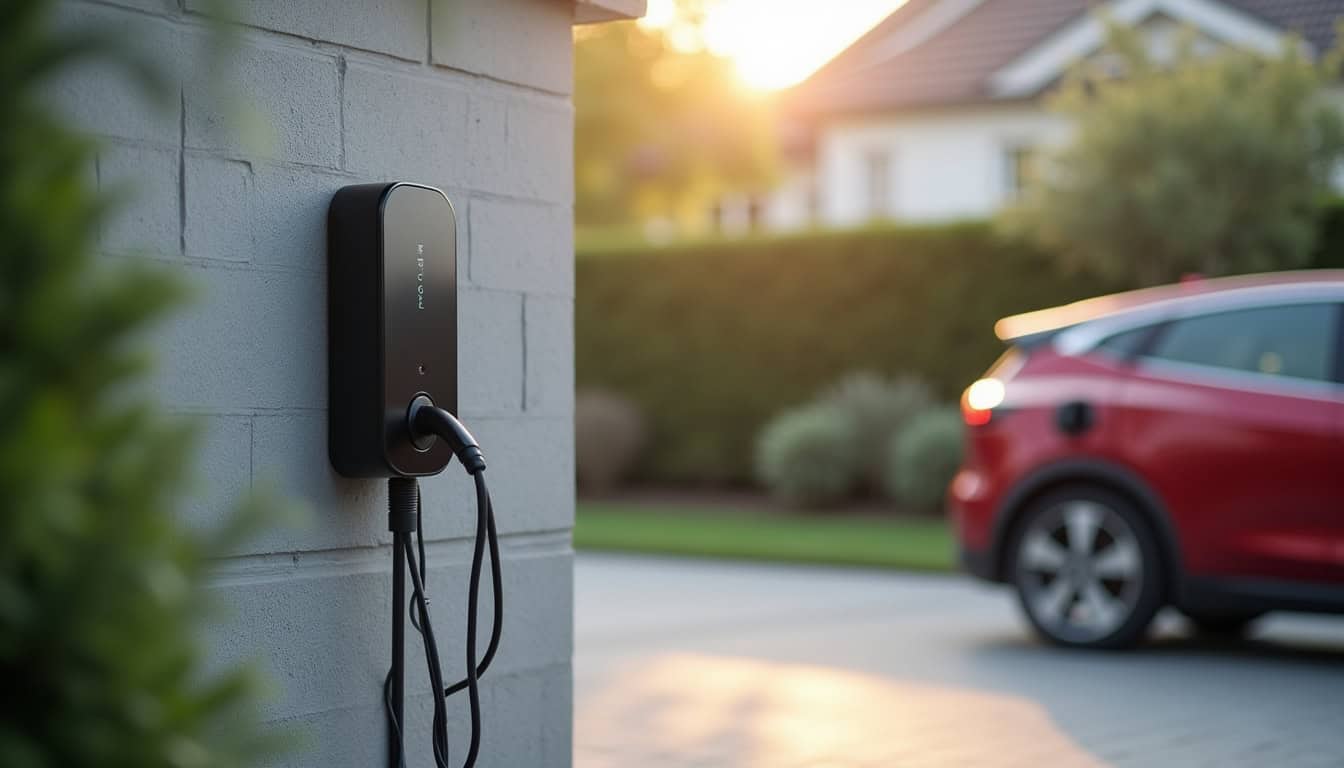 Installation d'une borne électrique sur le parking d'une maison à Oullins-Pierre-Bénite