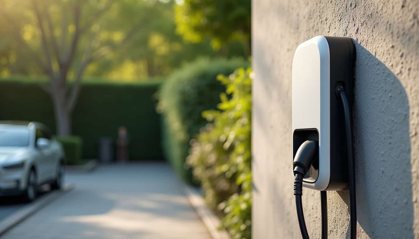 Installation d'une borne électrique sur un parking privé à Maclas