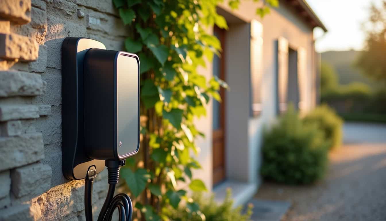 Installation d'une borne électrique sur une façade de maison en Orne